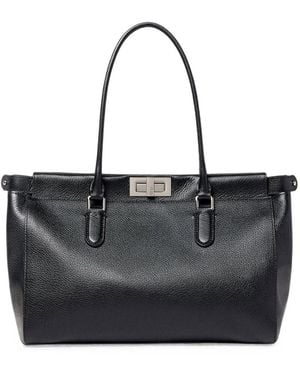 Fendi Peekaboo Tote Small Leather Bag - Black