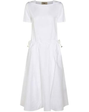 Herno Midi Dress With Drawcord Waist - White