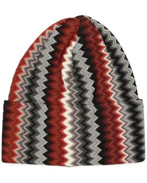 Missoni Zig-Zag Pattern Beanie - Red