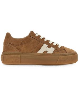 Hogan Logo Trainers - Brown