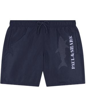 Paul & Shark Mega Shark Reflex Swim Trunks - Blue