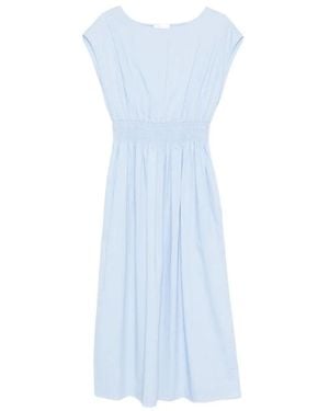 Roberto Collina Elasticated Waist Cotton Midi Dress - Blue