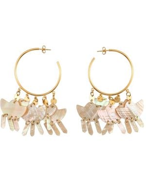Isabel Marant Large Hoops With Shells - Metallic