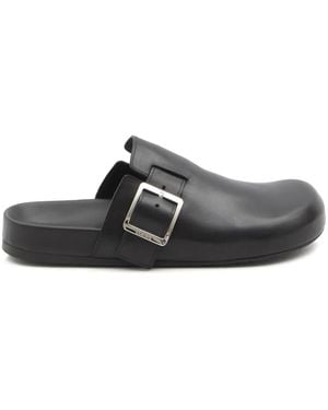 Loewe Leather Ease Buckle Mule Shoes - Black