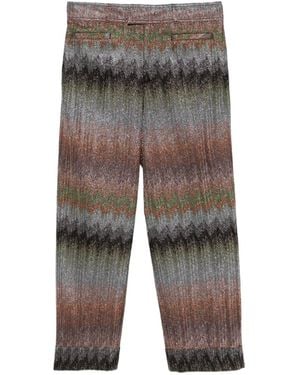 Missoni Snake-Pattern Viscose Lamé Flared Trousers - Black
