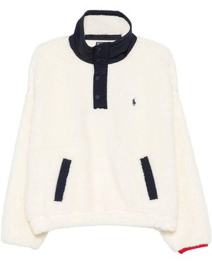 Polo Ralph Lauren Multicoloured Knit Jumper Cream Colour Clubhouse - White