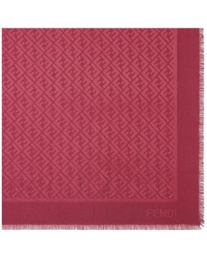 Fendi Silk And Wool Shawl - Red