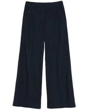 Incotex Ilya Wide-Leg Cotton Pants - Blue