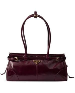 Prada Bonnie Medium Leather Handbag - Purple