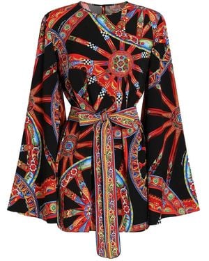 Dolce & Gabbana Dress With Cart Print - Red