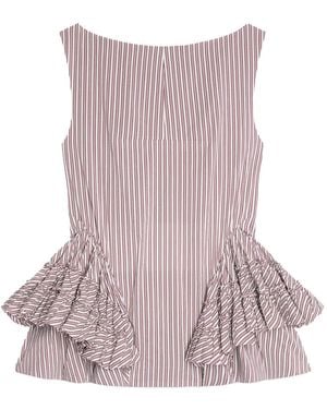 Dries Van Noten Casey Ruffled Peplum Top - Purple
