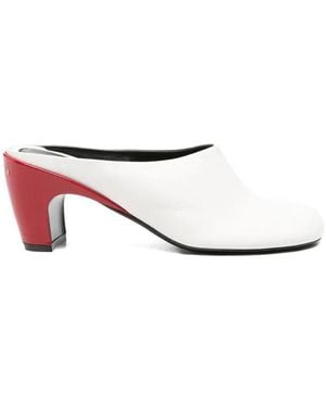 Dries Van Noten Leather Mules - White