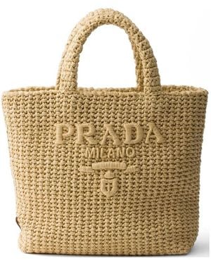 Prada Small Crochet Shopping Bag - Metallic