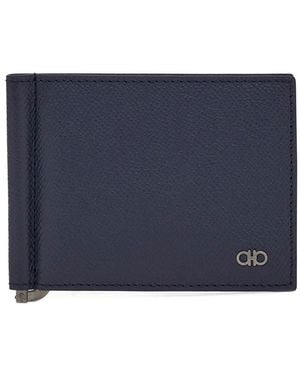 Ferragamo Portafoglio Gancini Con Clip - Blue