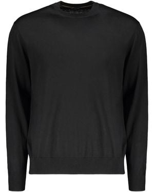 Paul & Shark Crew Neck Pullover In Virgin Wool - Black