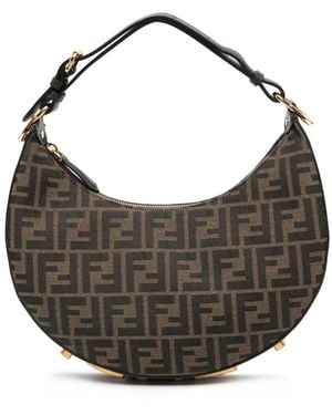 Fendi Chic Cotton Shoulder Hobo Handbag - Gray