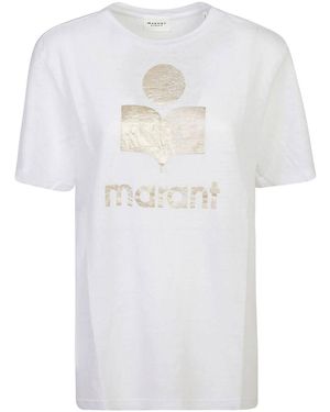 Isabel Marant Linen T-Shirt With Logo - White