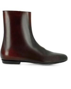 Dries Van Noten Leather Sock Ankle Boots - Brown