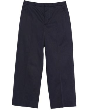 Cellar Door Angel Pressed-crease Cotton Trousers - Blue