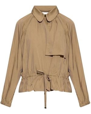 Isabel Marant Gwenola Short Jacket In Satin Technical Fabric - Natural