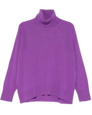 Roberto Collina Oversized Fit Wool Turtleneck Jumper - Purple