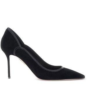 Aquazzura Plush 85 Suede Court Shoes - Black