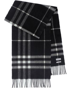 Burberry Check Cashmere Scarf - Black