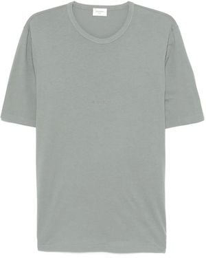 Saint Laurent Paris Tonal Logo Embroidery Cotton T-Shirt in
