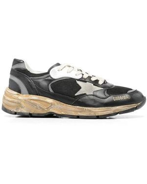 Golden Goose Dad Running Trainers In Leather - Black
