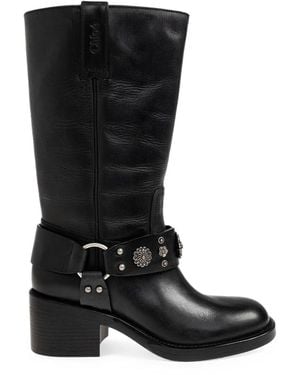 Chloé Chloé Boots "dakota" In Black Vintage-effect Leather