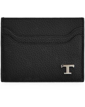 Tod's Hammered Leather Cardholder - Black