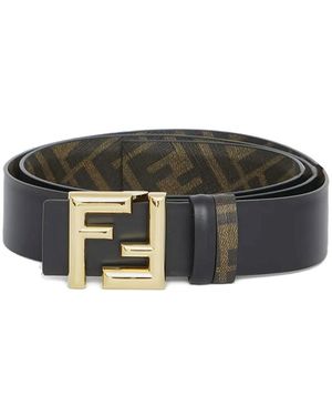 Fendi Logo Belt - White