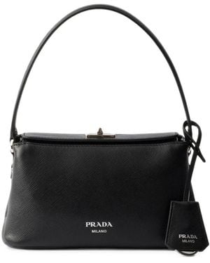 Prada Midi Saffiano Bag - Black