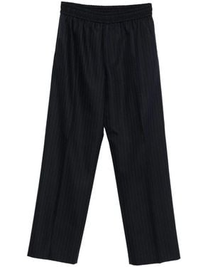 Golden Goose Wide Leg Pinstripe Jogger Style Pants - Black