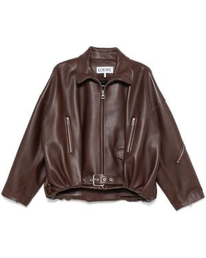 Loewe Loewe Lambskin Balloon Jacket - Brown