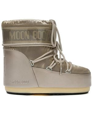 Moon Boot Icon Low Glance Satin Boots - Natural