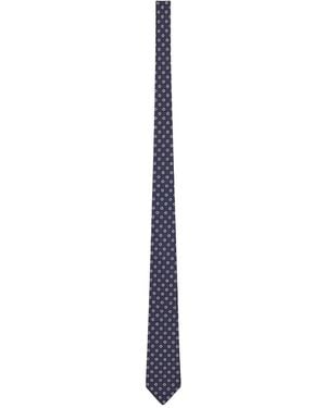 Saint Laurent Jacquard Silk Tie - White