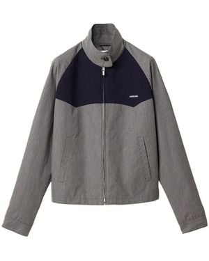 Miu Miu Gingham Check Blouson Jacket - Grey