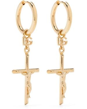 Dolce & Gabbana Stud Earrings With "Dna" Cross Accessories - White