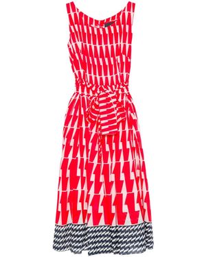 Samantha Sung Aster Midi Dress With Impero Ombre-Print - Red