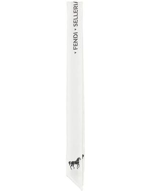 Fendi Silk Bandeau With Saddle Print - White