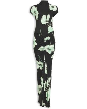 Alaïa Draped Dress With Print - Multicolor