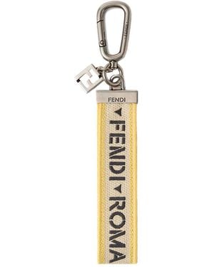 Fendi 1925 Multicolor Fabric Keychain - Metallic