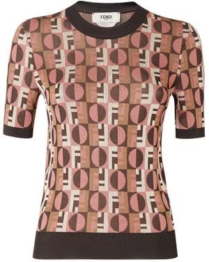 Fendi Jacquard T-Shirt - Pink