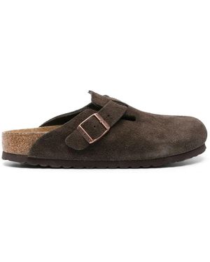 Birkenstock Boston Suede Mule Shoes - Brown