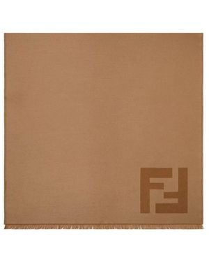 Fendi Ff Logo Scarf - Brown