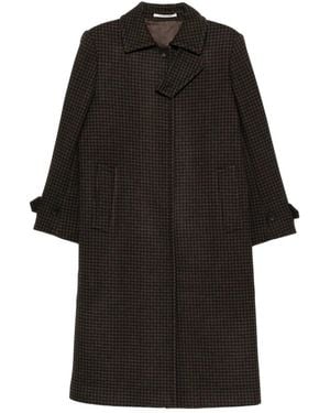 Tagliatore Bethany Wool Coat Houndstooth Pattern - Black