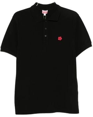 KENZO Gots Boke Flower Slim Fit Cotton Polo Shirt - Black
