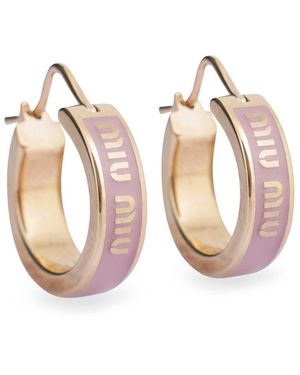 Miu Miu Enamelled Metal Earrings - Pink
