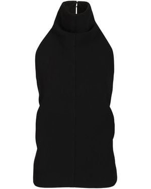 KHAITE High Neck Rone Top - Black
